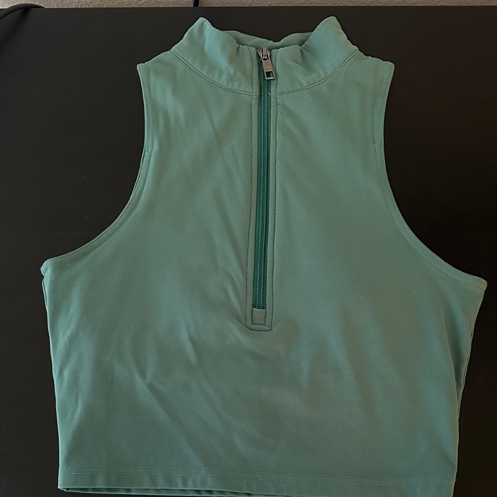 Balance Athletica- Refine Bra: Mint Green Sleeveless Zip-Up Top